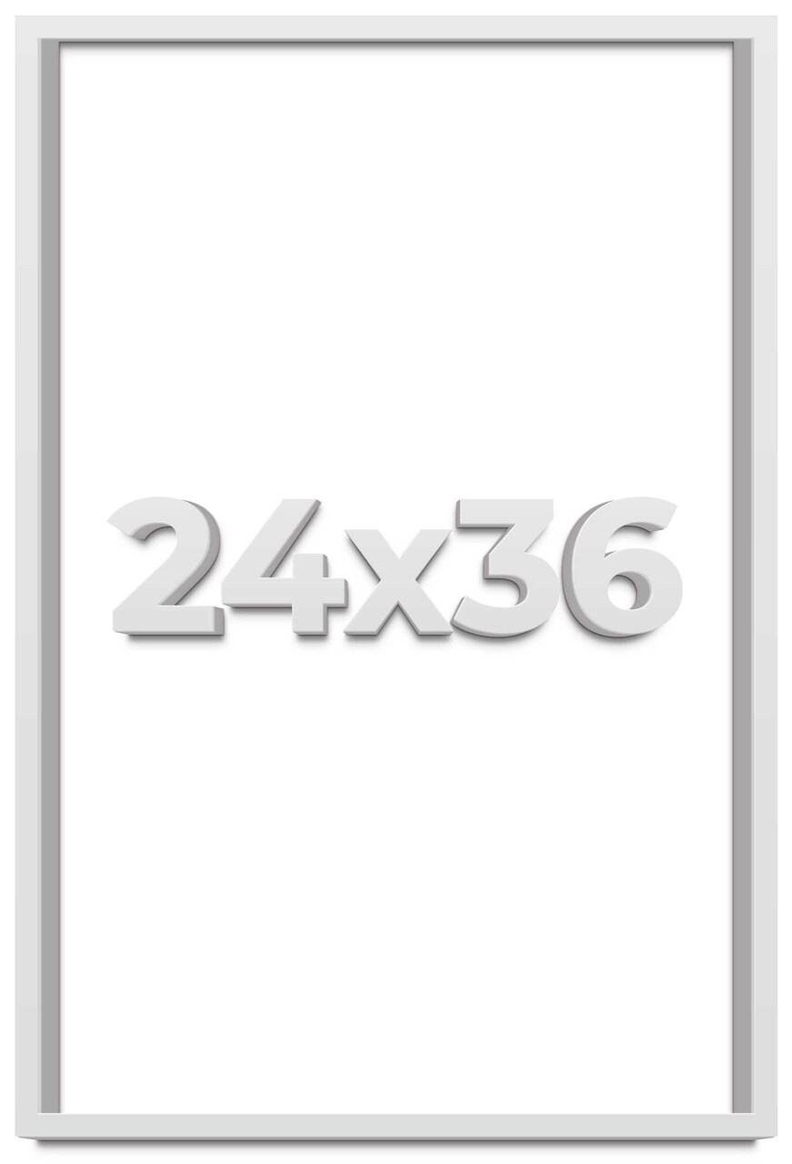 Shadow Box 1.75" Deep White Picture Frame - UV Acrylic, Foam Board Backing, Hanging Hardware